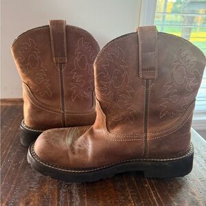 Ariat Tan Leather Cowboy Boots